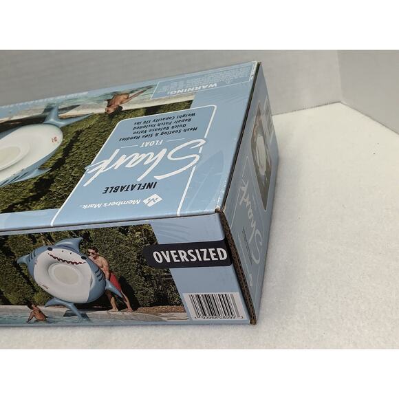 Inflatable Oversized Pool Float Smiling Shark Swimming 82.6" 176# Capacity NEW - Picture 7 of 10